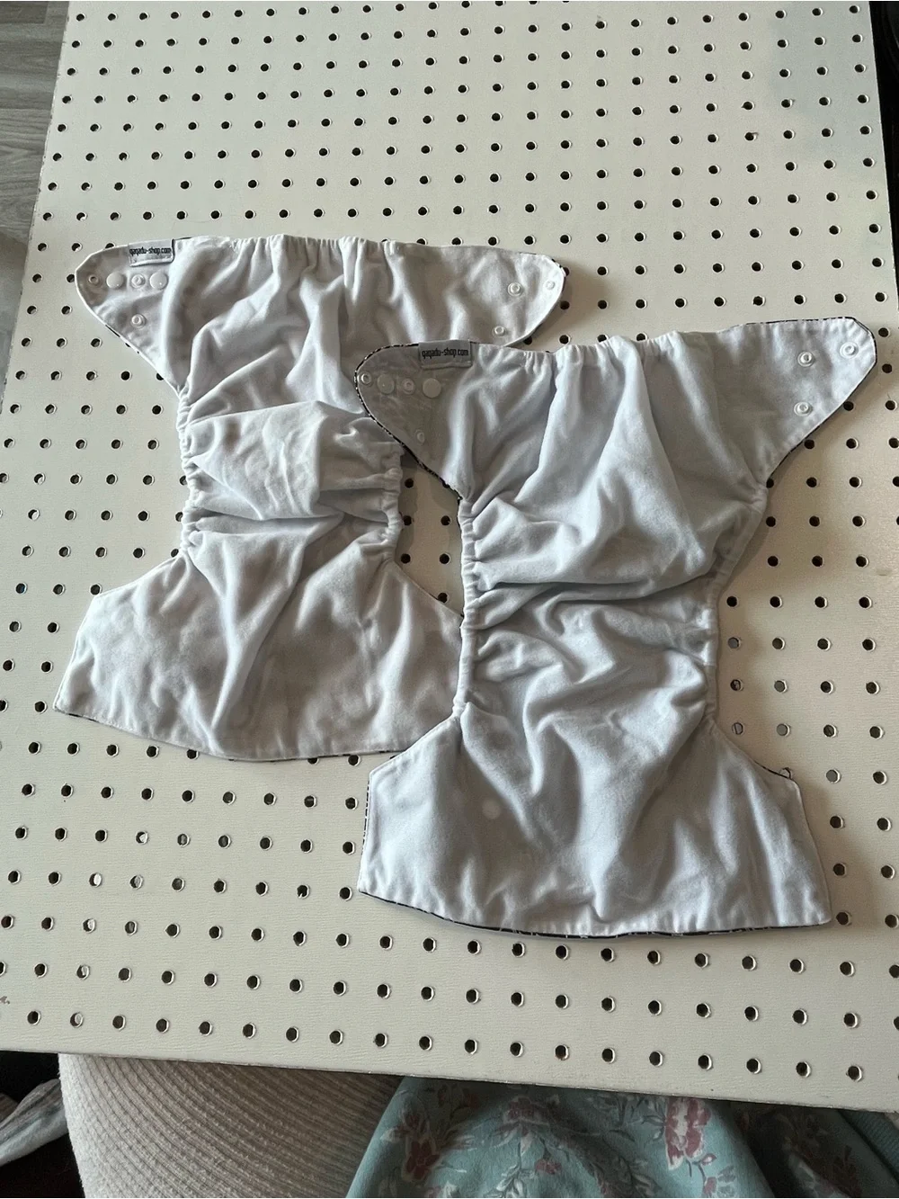 Qaqadu Baby Reusable Cloth Diaper Cover - White with Black & Red Circles